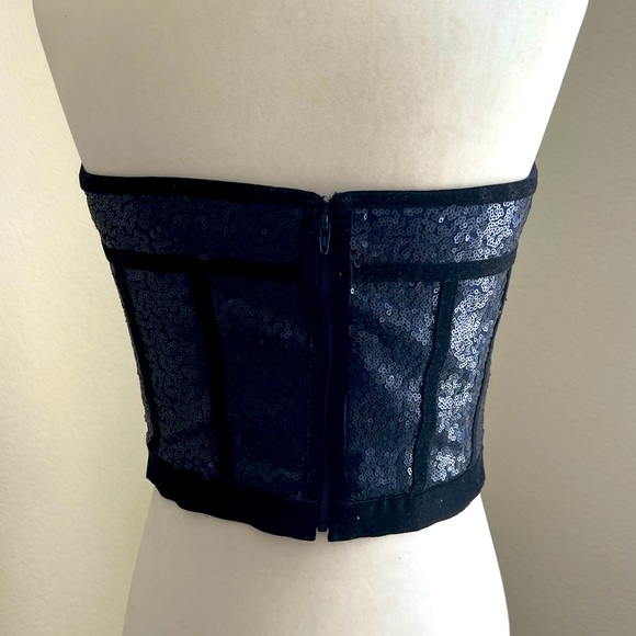 Tadashi Shoji Sequin/Velvet Tube Top - Picture 4 of 7